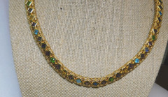 Suzanne Somers Vintage Glamour Collection 18k gold plated gemstones 18″ RARE!