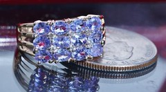 10k yellow gold ring 1.79ct treated tanzanite diamond size 7 vintage 3.6gr