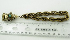 Revival Perfume Holder Green Intaglio Ornate Charm Bracelet; Charitable Donation