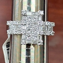 VINTAGE 18K WHITE GOLD 3 CT NATURAL DIAMOND RING!