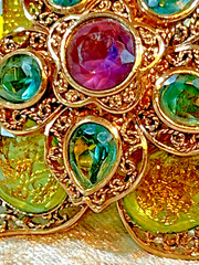 Vintage Monet Glamorous Victorian Style Gold Fashion Brooch