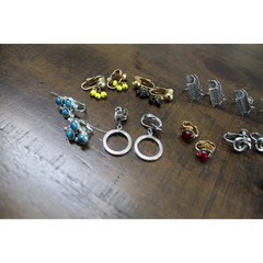 Vintage Clip On and Screw Back Earring Lot 14 Pairs Mixed Metals Rhinestone