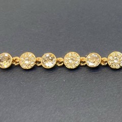 Givenchy Rose Gold Plated Peach Tone Crystal Studded Bracelet 7″ Vintage Sparkle