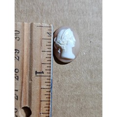 Unbranded Cameo Cabochon 18mm Peach White Vtg Shell Style Loose Stone For Ring