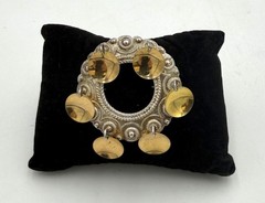 Vintage Solje of Norway Sterling Silver 830 S Round Pin Brooch
