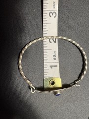 Vtg Sterling Silver SOUTHWEST Lapis Lazuli Hook Bangle Bracelet