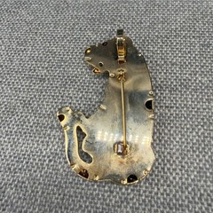 Vintage Brooch Tiger Cheetah Big Cat Gold Tone 2.5 Inches