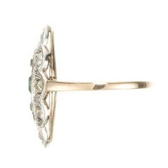 GIA Certified .34 Carat Emerald Diamond Two-Tone 14k Gold Ring