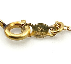 Vintage Winard Gold Filled Oval Locket Star and Diamond Necklace 17 Inches