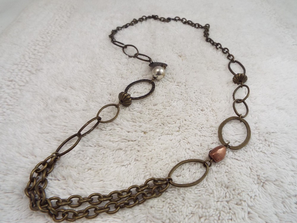 Brasstone Chain Necklace (D32)
