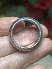 56. Vintage Modern Sterling Silver 925 Carinated Spinner Band Ring 10.2g, 10.25s