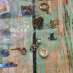 Hat Pin Lot 45 PC Jewelry Junk Drawer Pinback Button & Lapel & Hat Pin Lot