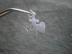 Faith Hope Love / Charity Vintage Shiny Sterling Silver Charm Pendant 1.1g