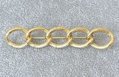 Vintage Lidz Signed Brooch Goldtone Infinity Link Pin
