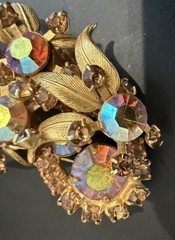 Vintage Juliana D & E Venus Flames Topaz Goldtone Brooch Book Piece