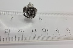Vintage Napier Rose Earrings Silver Tone 1/2″ Floral Button Style