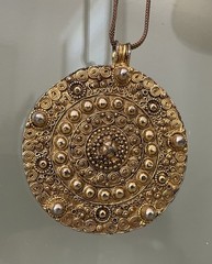 Yves Saint Laurent Vintage Medallion necklace Aztec Style Gilt *YSL Mark* Rare!