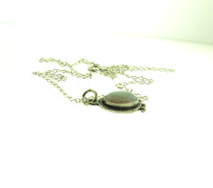 Vintage Fire Opal Pendant Neclace 925 Silver .75*18