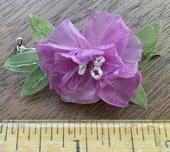 Vintage Authentic Portuguese FISH SCALE FLOWER Brooch Pin Santo Amaro Pico EUC