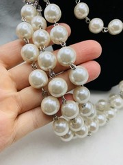 Dazzling AB Rhinestone Vintage Hollywood Glamorous Layered Faux Pearl Necklace