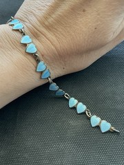 antique Norway sterling silver double heart bracelet 925 Enamel