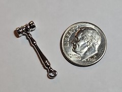 Sterling Silver ~ Gavel Charm ~ Judge Charm ~ Nice Shape to it! ~ VINTAGE