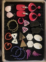 14 Pairs of Vintage/ Retro Earrings, Multiple Shapes & Colors,