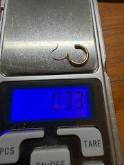 Vintage Solid 14kt Gold Earwire Gold Filled Hoop Earrings 0.66g NOS
