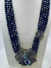 HEIDI DAUS! “Entangled Elegance” A Spider* Spinning It’s Web Necklace/Earring’s