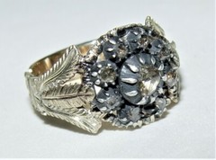 Antique Georgian 0.70CT (Est.) Rose Cut Diamond Filigree Ring 19K Gold S-7