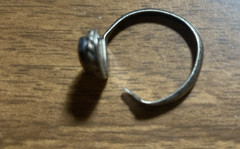 Antique Silver Red Stone Ring Adjustable