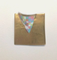 24kt Gold Glazed Porcelain 1980s Germany Hallmarked Rosenthal Brooch Modern Art