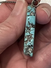 SOUTHWESTERN SILVER TONE FAUX TURQUOISE STONE LARIAT WRAP NECKLACES ADJUSTABLE