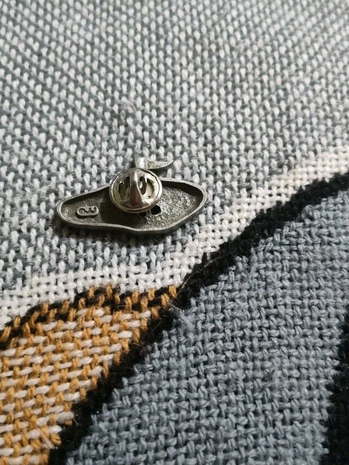 Vintage Golf JJ Jonette Pewter Military Clutch Pin 1.25 In
