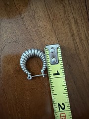 Vintage 70s 80s Sterling Silver Shrimp Hoop Earrings