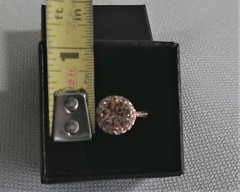 Vintage Signed Rose Gold Plated & Morganite Engagement Ring size 9