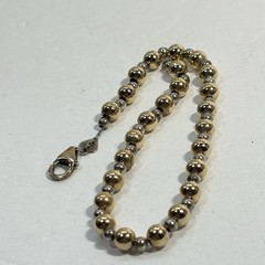Vintage Signed OR 925 1/20 14K Bracelet Sterling Gold Filled Beads Chain 8″