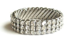 3 Row Rhinestone Expansion Bracelet – a vintage delight – one size fits all