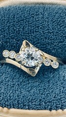 18K Gold Old European Cut Diamond Ring 0.64 CT Natural OEC VS1-VS2 Vintage Style