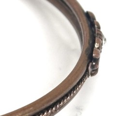 Antique Victorian Era Child’s Bangle Braided Floral Bracelet Inset Rhinestones