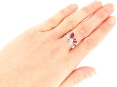 Vintage 1.41Ct Ruby and 1.07Ct Diamond, 18k White Gold Dress Ring Circa 1980
