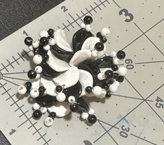 Vintage West Germany 48″ Black White Box Link Necklace Clip On Earrings READ