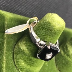 Vintage Vargas Sterling Silver Stamped and Black Onyx Ring Size 6 Hallmarked