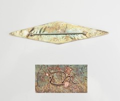 One of a kind large sterling silver copper brass abstract signed brooch pin