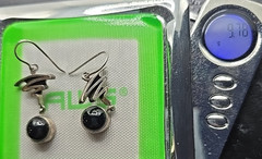 Signed Jeff Dawald Studio Art Sterling Silver Onyx Dangle Earrings Faribault MN
