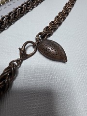 Vintage Unique Jewlery Lot Copper Wood Glass Metal Bead Necklaces