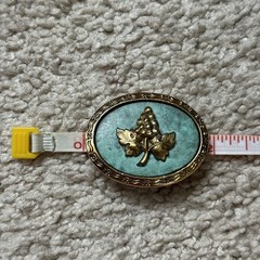 Vintage Gold Tone Grape Cluster Scarf Clip Teal Green Enamel Oval Scarf Ring