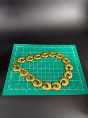 Vintage Erwin Pearl Matte Gold Tone Necklace Bold Chunky 80s 90s Statement 16″