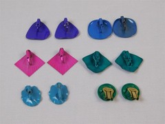 Vintage 1990s Y2K Colors Clip On Fashion Earrings Lot Metal 6 Pairs