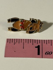 Vintage Signed AIM Reindeer Enamel Pierced Earrings